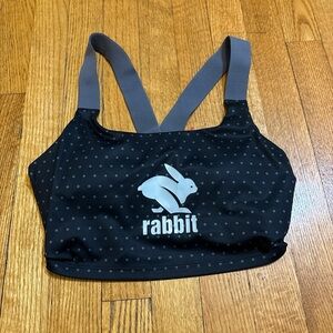 Rabbit Black Polka-Dot Sports Bra